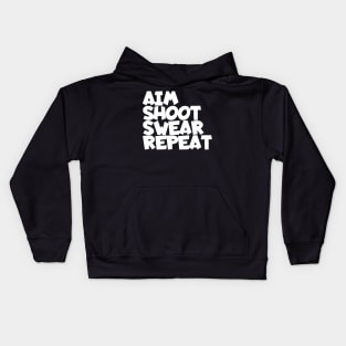 Biliard aim shoot swear repeat Kids Hoodie